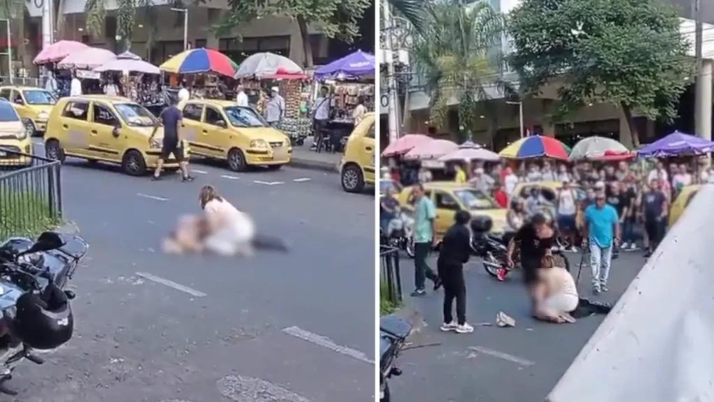 Impactante escena en Bello: Mujer grita pidiendo auxilio mientras abraza a hombre herido e inconsciente